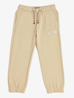 Tommy Hilfiger - Beige Relaxed Fit Solid Mid Rise Joggers