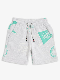 Tommy Hilfiger - Grey Relaxed Fit Printed Mid Rise Shorts