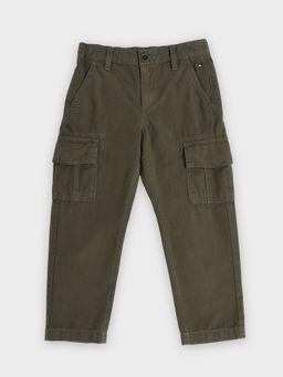 Tommy Hilfiger - Green Straight Fit Solid Mid Rise Trouser