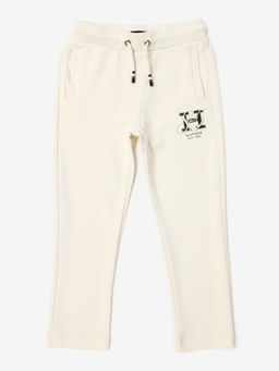 Tommy Hilfiger - Off White Regular Fit Logo Mid Rise Pant