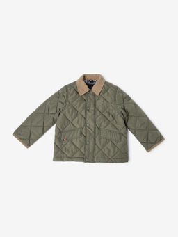 Tommy Hilfiger - Olive Quilted Relaxed Fit Polyester Jacket