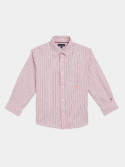Tommy Hilfiger - Pink Striped Regular Fit Cotton Shirt