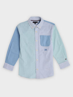 Tommy Hilfiger - Blue Striped Regular Fit Cotton Shirt