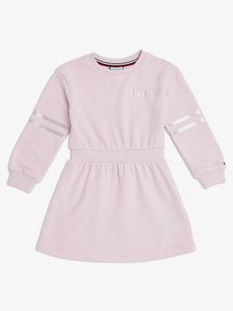Tommy Hilfiger - Pink Cotton Crew Neck A-Line Dress