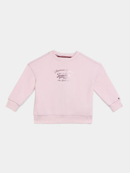 Tommy Hilfiger - Pink Relaxed Fit Cotton Crew Neck Sweatshirt