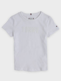 Tommy Hilfiger - White Logo Slim Fit Cotton T-shirt