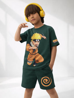 Napchief - Green Naruto Shinobi Mode T-shirt & Shorts