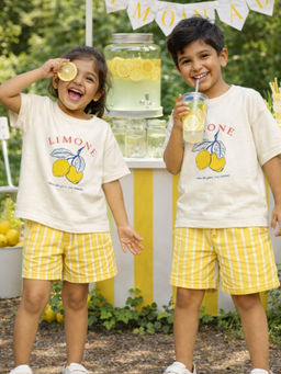 Napchief - Beige Limone Summer T-shirt & Shorts