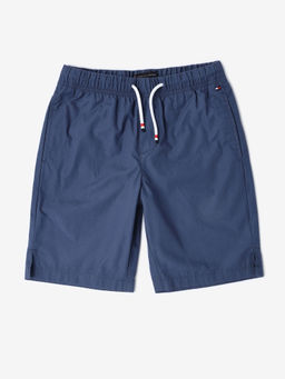 Tommy Hilfiger - Blue Regular Fit Solid Mid Rise Shorts