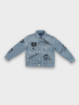 Tommy Hilfiger - Blue Graphic Oversized Fit Cotton Jacket
