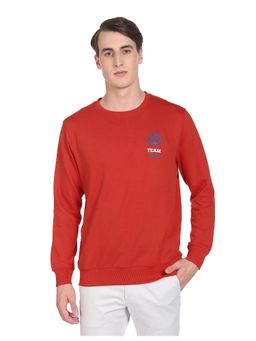 U.S. POLO ASSN. - Men Red Crew Neck Solid Sweatshirt
