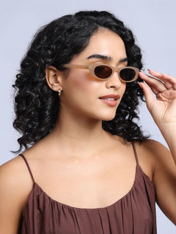 Twenty Dresses by Nykaa Fashion - Brown Oval Full Rim Sunglasses