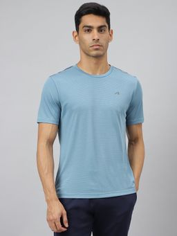 Alcis - Men Blue Drytech Anti Static Slim Fit Round Neck Running T-Shirt