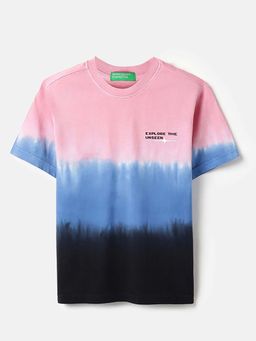 United Colors of Benetton - Boys Pink Pure Cotton Ombre T-shirt