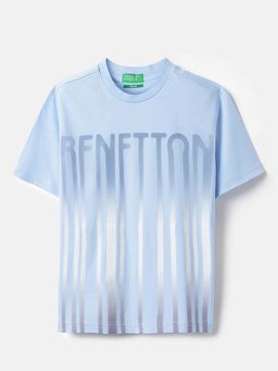 United Colors of Benetton - Girls Blue Pure Cotton Ombre T-shirt