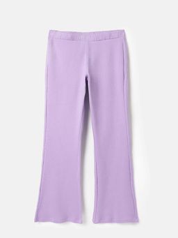 United Colors of Benetton - Girls Purple Cotton Solid/Plain Trouser