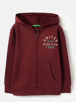 United Colors of Benetton - Boys Wine Polycotton Solid/Plain Sweatshirt