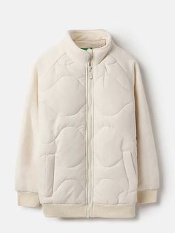 United Colors of Benetton - Girls Off White Polyester Printed Jacket