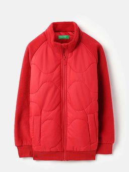 United Colors of Benetton - Girls Red Polyester Solid Jacket