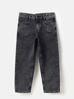 United Colors of Benetton - Boys Grey Polycotton Solid/Plain Jeans