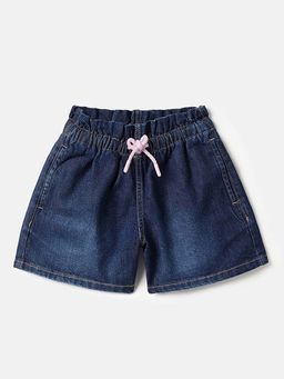 United Colors of Benetton - Girls Blue Pure Cotton Solid/Plain Shorts