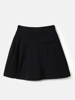 United Colors of Benetton - Girls Black Viscose Solid/Plain Skirt