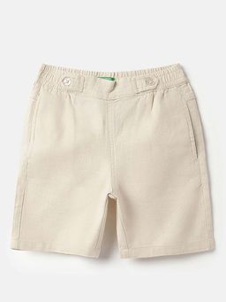 United Colors of Benetton - Boys Beige Pure Cotton Textured Shorts