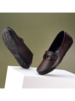 Zoom Shoes - Women Brown Genuine Leather Slip-On Loafers