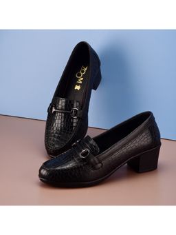 Zoom Shoes - Women Black Genuine Leather Slip-On Loafers