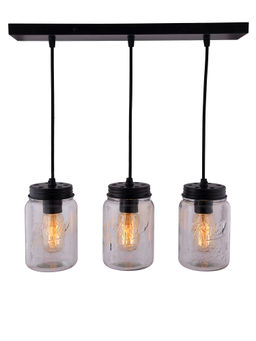 Homesake - Linear Cluster Black Mason Jar Hanging