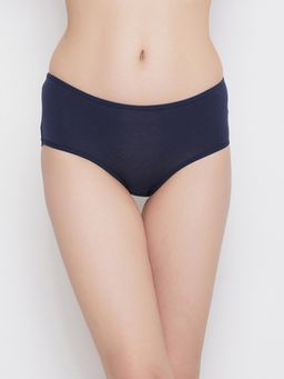 Clovia - Mid Waist Hipster Panty In Navy - Cotton