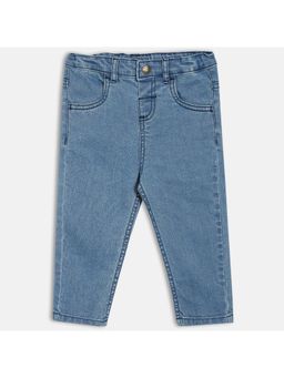 MINI KLUB - Boys Cotton Solid Denim Pant - Blue