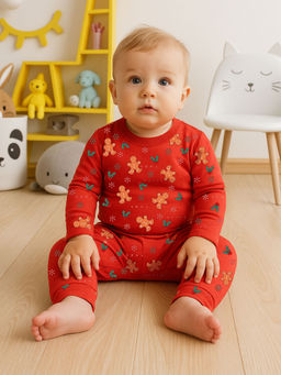 MINI KLUB - Boys Red Printed Sweatshirt and Joggers