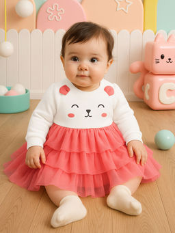 MINI KLUB - Girls Multi-Color Cartoon Printed Dress