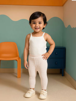 MINI KLUB - Beige Textured Leggings