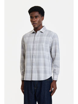 Snitch - Grey Checks Full Sleeves Regular Casual Shirt for Men