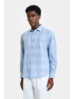 Snitch - Light Blue Checks Full Sleeves Regular Casual Shirt for Men