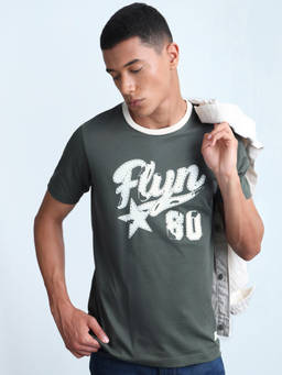 Flying Machine - Men's Graphic Brand Printed Regular Fit T-shirt
