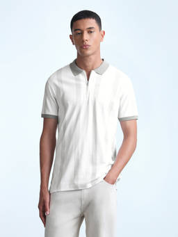 Flying Machine - Men's Vertical Striped Regular Fit Polo T-shirt
