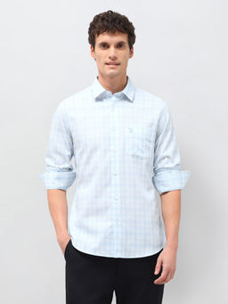 U.S. POLO ASSN. - Men's Tartan Checked Dobby Shirt-Blue