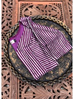 Palash - Purple Chanderi Stitched Blouse with Silver Gota