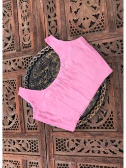 Palash - Pink Sleeveless Silk Chanderi Stitched Blouse