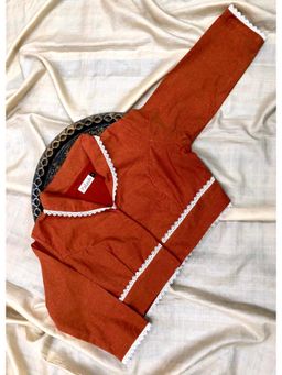 Palash - Orange Handloom Cotton Stitched Blouse