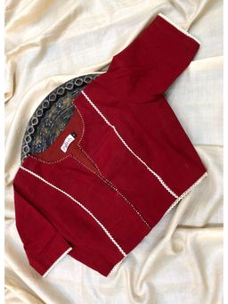 Palash - Maroon Handloom Cotton Stitched Blouse