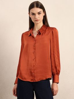 VERO MODA - Women Rust Polyester Shirt
