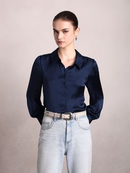 VERO MODA - Women Blue Polyester Shirt