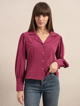 VERO MODA - Women Purple Polyester Blouse