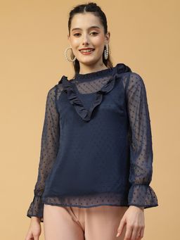 Oxolloxo - Women Blue Round Neck Top