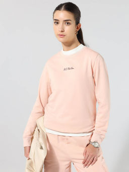 U.S. POLO ASSN. - Women Pink Cotton Solid Sweatshirt