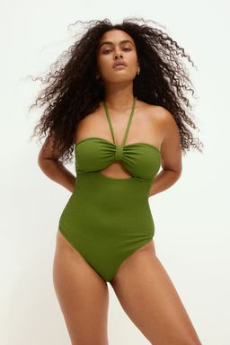 H&M - Women Green Halterneck Swimsuit